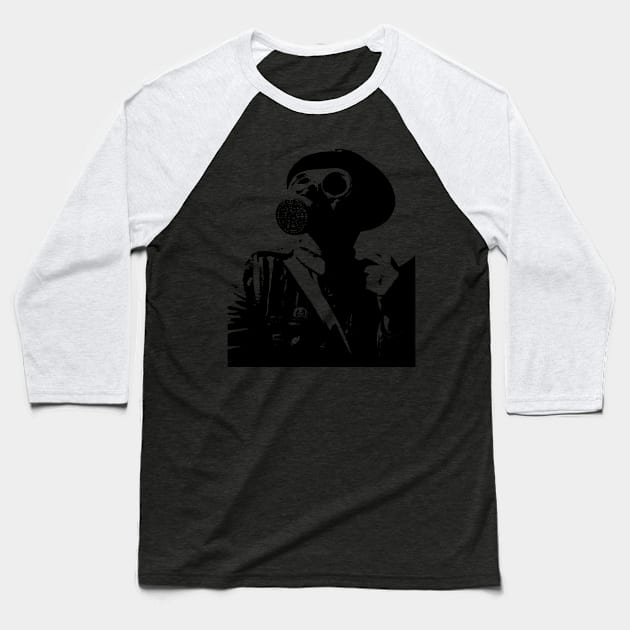 Gas Mask Baseball T-Shirt by equiliser